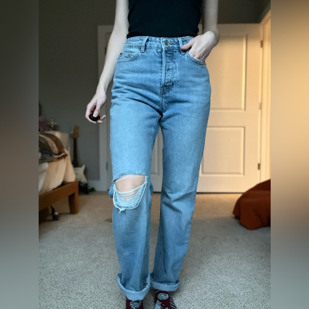 H&M Straight Leg High Rise Mom Jean